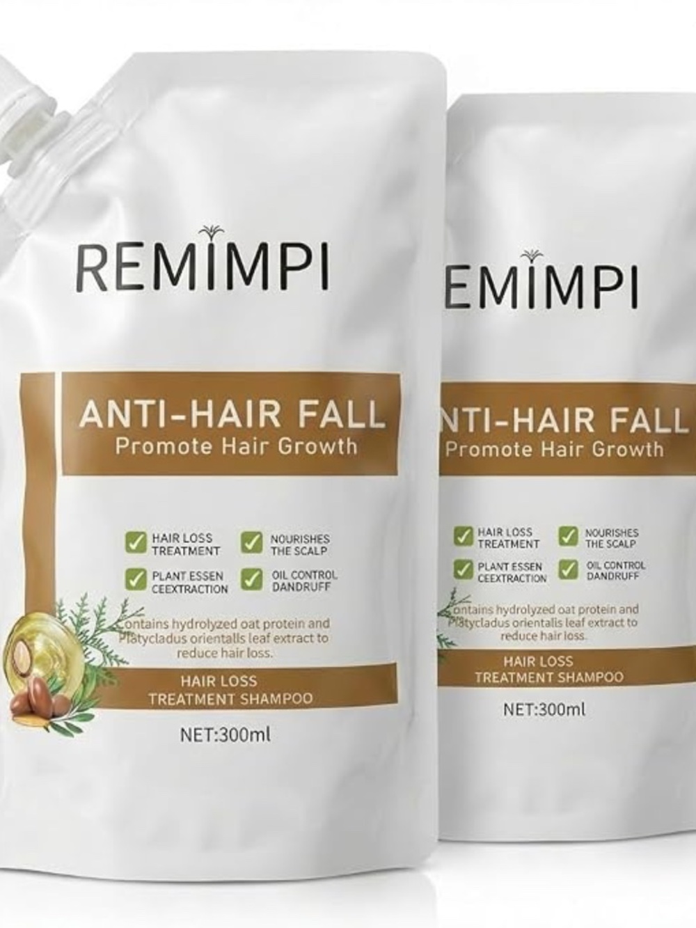 2 set Remimpi Anti Hair Loss Shampoo, Anti-Hair Fall Promote Hair Growth Shampoo